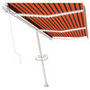 vidaXL Manual Retractable Awning with LED 600x350 cm Orange and Brown