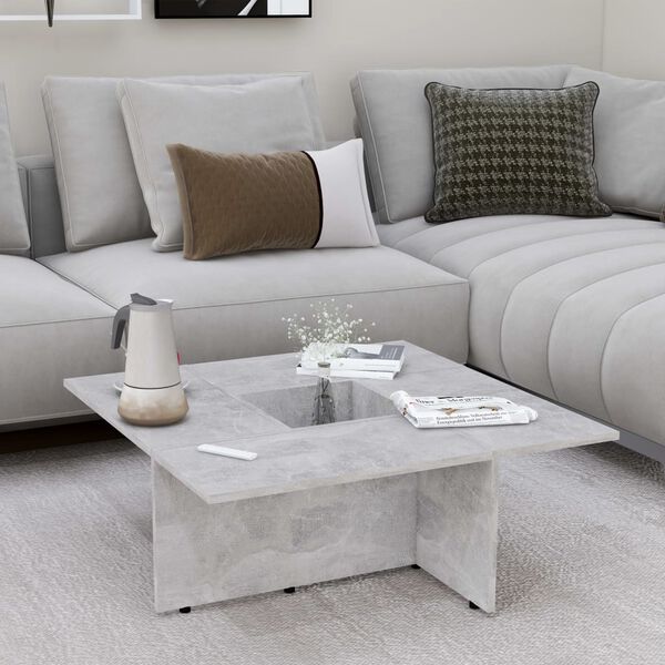 vidaXL Coffee Table Concrete Grey 79.5x79.5x30 cm Engineered Wood