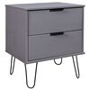 vidaXL Bedside Cabinet Grey 45x39.5x57 cm Solid Pine Wood