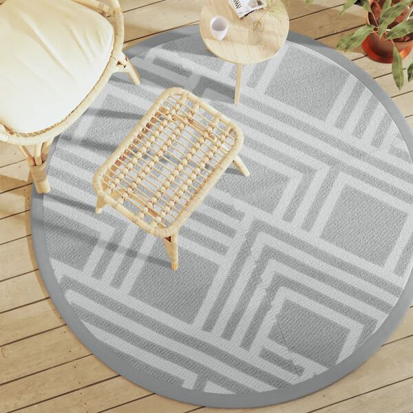 vidaXL Outdoor Carpet ARAKIL Grey Ø160 cm PP