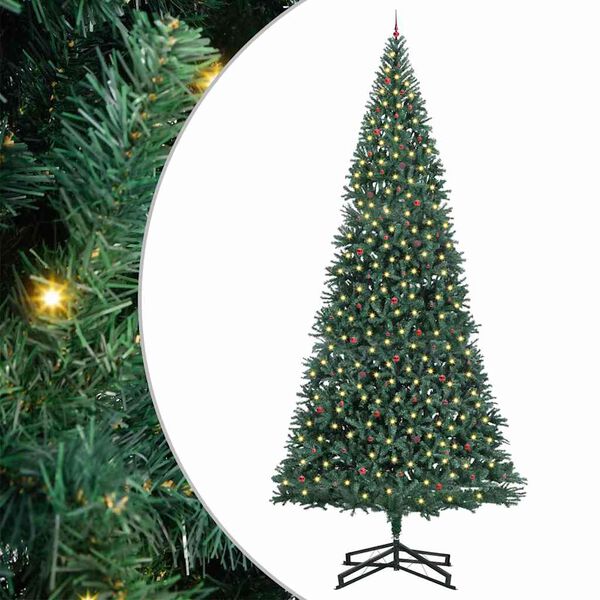 vidaXL Artificial Pre-lit Christmas Tree with Ball Set Green 500 cm