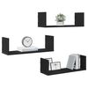 vidaXL Wall Shelves 3 pcs Black Oak 58x18x18 cm Engineered Wood