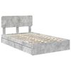 vidaXL Storage Bed Concrete Grey 140 x 190 cm Engineered Wood