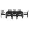 vidaXL Garden Dining Set 9 pcs Black Powder-Coated Steel