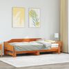vidaXL Daybed with Trundle without Mattress Wax Brown 80x200 cm Solid Wood