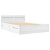vidaXL Bed Frame with Headboard without Mattress White 140x200 cm