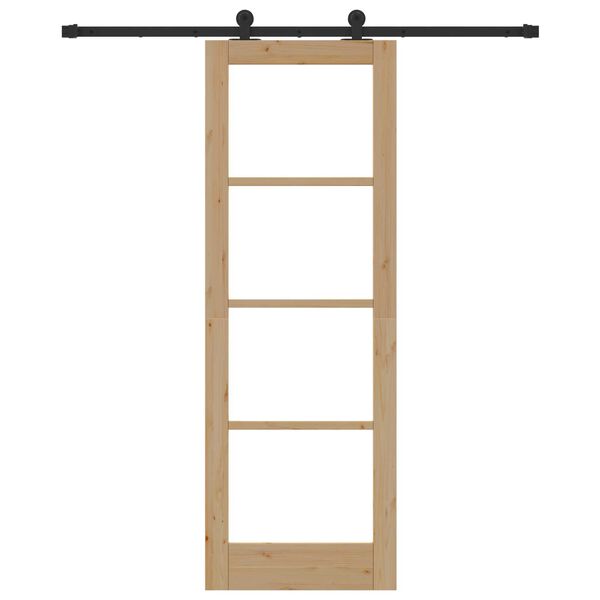 vidaXL Sliding Door ORKDAL Natural and Black 73.5 x 211 cm