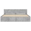 vidaXL Bed Frame without Mattress Concrete Grey 180x200 cm Super King