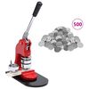 vidaXL Badge Button Maker with 500 pcs Pinback Button Parts 25 mm