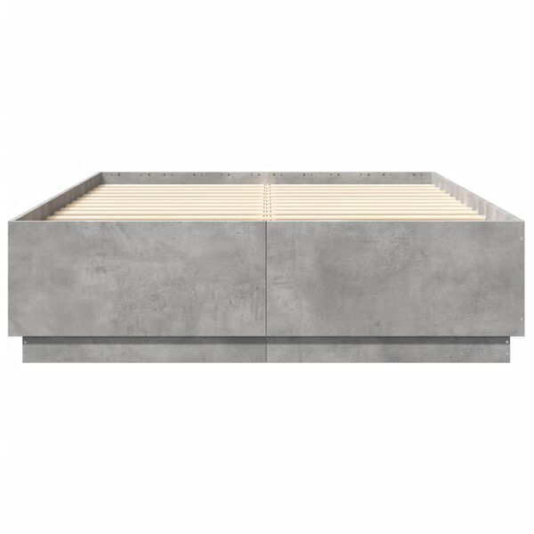 vidaXL Bed Frame without Mattress Concrete Grey 150x200 cm King Size