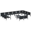 vidaXL Garden Sofa Set with Cushion 13 pcs Black Steel