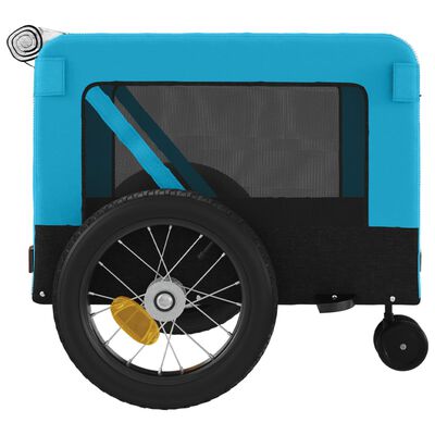 vidaXL Pet Bike Trailer Blue and Black Oxford Fabric and Iron