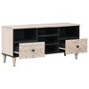 vidaXL TV Cabinet with Shelf White 100 x 33.5 x 46 cm Solid Mango Wood