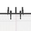 vidaXL Sliding Door Hardware Kit 213,5 cm Steel Black