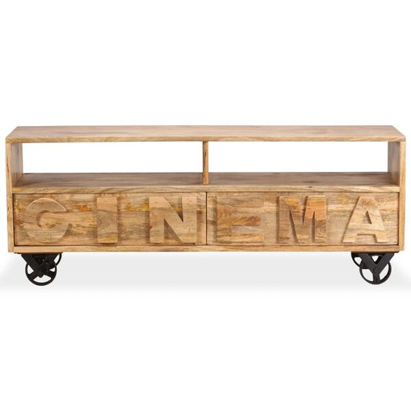 vidaXL TV Cabinet Solid Mango Wood 120x30x48 cm