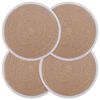 vidaXL Jute Placemets 4 pcs Natural and White 100% Tossa Jute