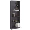 vidaXL 5-Tier Book Cabinet High Gloss Grey 60x24x175 cm Engineered Wood