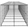 vidaXL Outdoor Dog Kennel Steel with Roof 24.2 m&sup2;