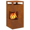 vidaXL Fire Pit Brown 50 x 50 x 100 cm Steel