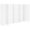 vidaXL Gabion Planter | Silver | Steel wire | Large | Decorative Inlays