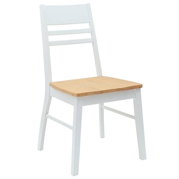 vidaXL Dining Chairs 2 pcs White 43 x 54 x 89 cm Solid Rubber Wood