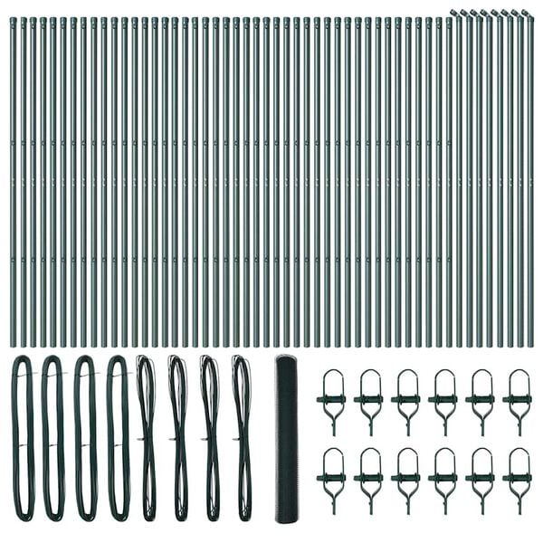 vidaXL Fence Post Green 100 x 1.2 m (13 mm mesh) Steel and PVC