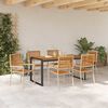 vidaXL Garden Dining Set 7 pcs Beige and Brown Poly Rattan