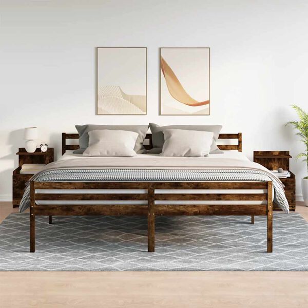 vidaXL Bedside Cabinets 2 pcs with 2 Drawers Smoked Oak 40x36.5x62 cm