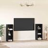 vidaXL TV Cabinet Set 2 pcs Black Oak 107 x 35 x 37 cm Engineered Wood