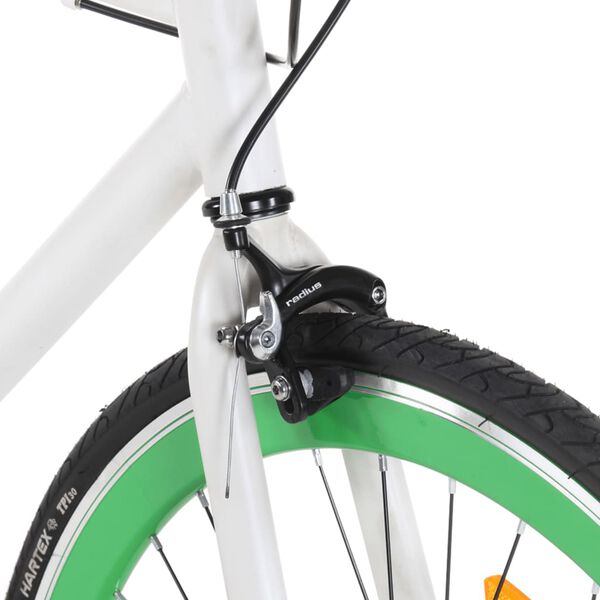 vidaXL Fixed Gear Bike White and Green 700c 59 cm