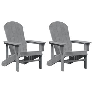 vidaXL Garden Chair 2 pcs Light Grey Polyethylene