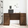 vidaXL Desk with Drawer Brown oak 140 x 49 x 76 cm Engineered wood