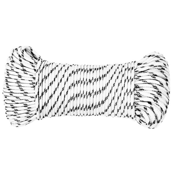 vidaXL Braided Boat Rope White 4 mmx25 m Polyester