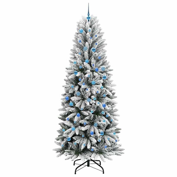 vidaXL Artificial Christmas Tree with 300 LEDs with Stand White 240 cm