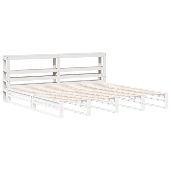 vidaXL Headboard with Shelves White 180 cm Solid Wood Pine