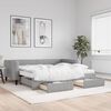 vidaXL Daybed with Trundle and Drawers Light Grey 90x190 cm Fabric