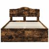 vidaXL Bed Frame Smoked Oak 120 x 190 cm Solid Pine Wood