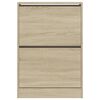 vidaXL Shoe Cabinet Sonoma Oak 60x21x87.5 cm Engineered Wood
