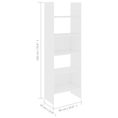 vidaXL Book Cabinet White 60x35x180 cm Chipboard