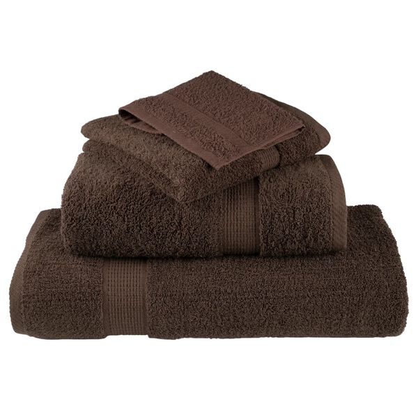 vidaXL Premium Towels "SOLUND" 10 pcs Brown 100x200 cm 600 gsm