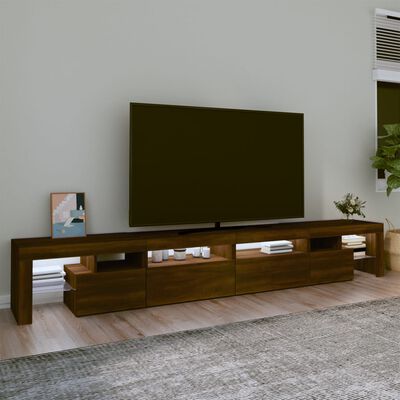 vidaXL TV Cabinet with LED Lights Brown Oak 260x36.5x40 cm