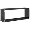 vidaXL Wall Cube Shelf 2 pcs High Gloss Grey 60x15x23 cm Engineered Wood
