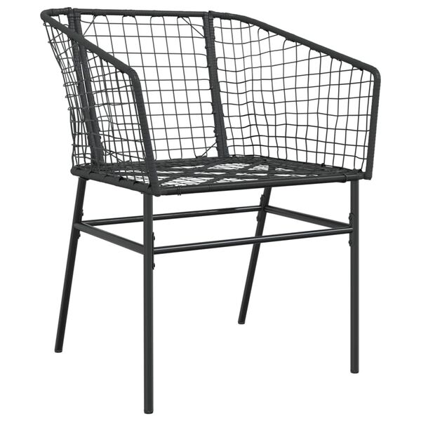 vidaXL Garden Chairs 2 pcs Black Poly Rattan