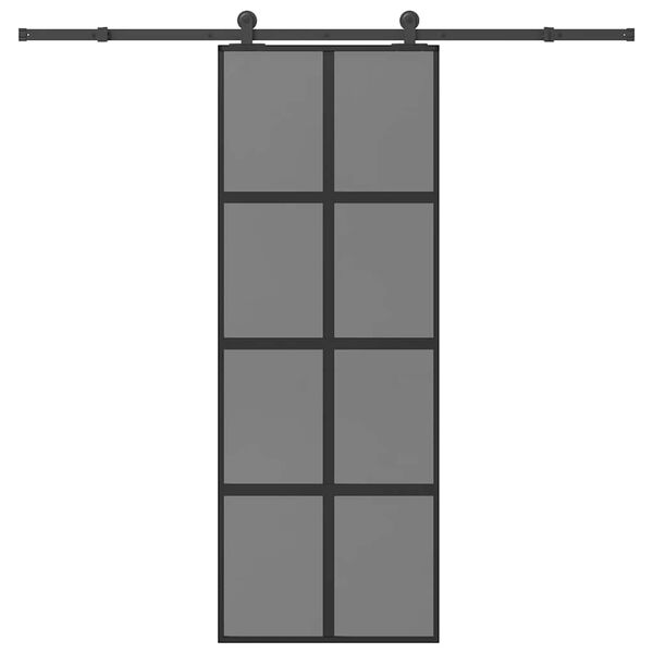 vidaXL Sliding Door with Hardware Set 76x205 cm Tempered Glass&Aluminium