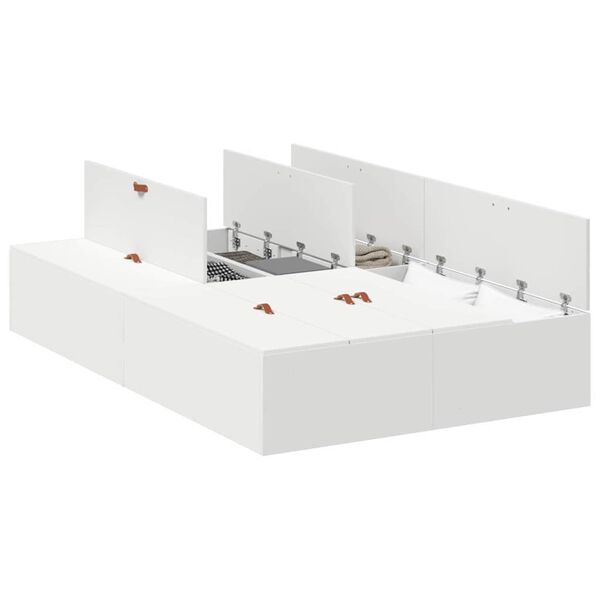 vidaXL Storage Bed Frame White 120 x 200 cm Engineered Wood