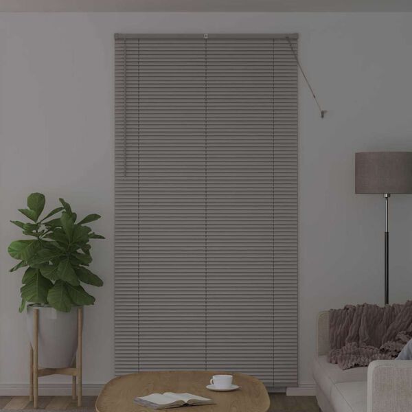 vidaXL Venetian Blinds Height Adjustable Silver 220 x 115 cm Aluminium