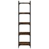 vidaXL Bookcase 5-Tier Smoked Oak 40x30x154 cm Engineered Wood