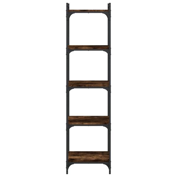vidaXL Bookcase 5-Tier Smoked Oak 40x30x154 cm Engineered Wood