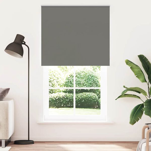 vidaXL Roller Blind Blackout Grey 125x210 cm Fabric Width 121.6 cm Polyester