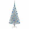 vidaXL Christmas Tree with 150 LEDs with Stand Silver 120 cm PET